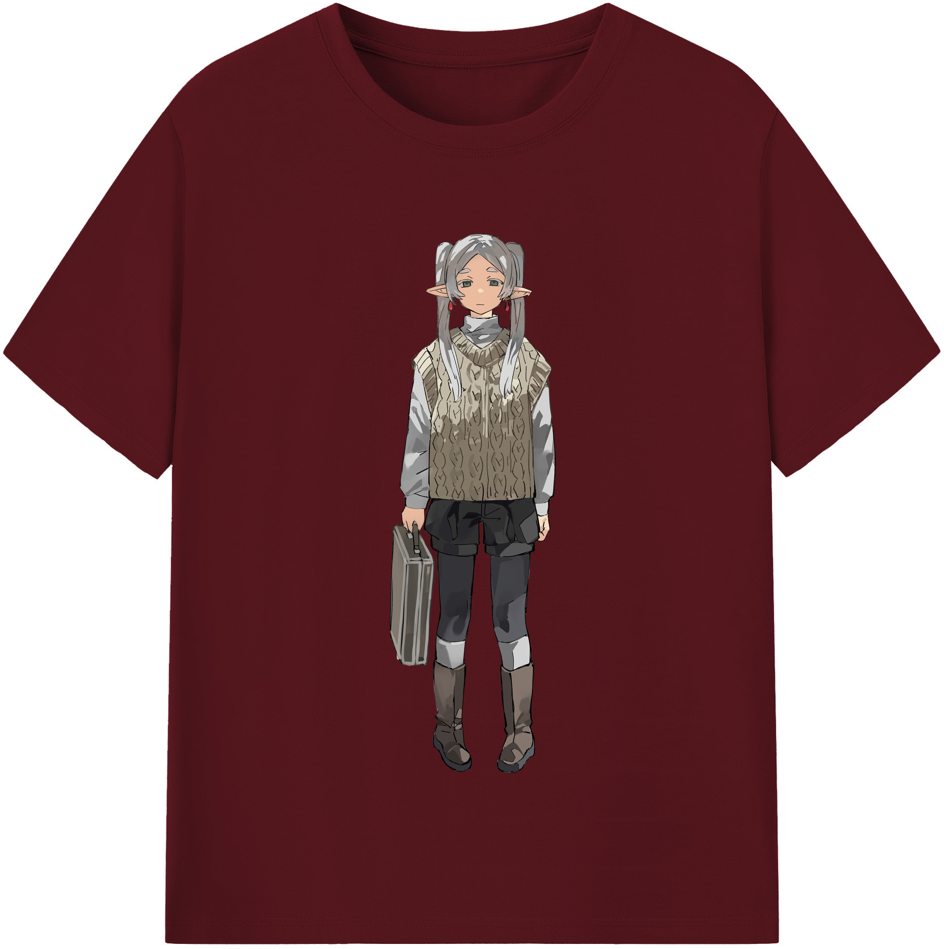 （画像用） 葬送のフリーレン Frieren 綿100％半袖Tシャツ（フロントプリント）
